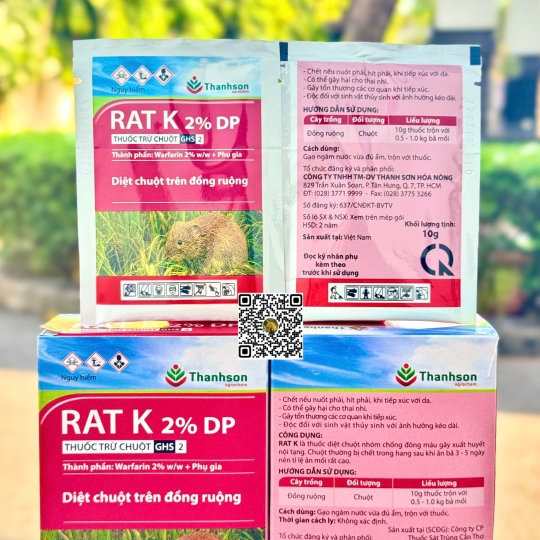 Chuột Rat K 2% DP - 10gr (10h x 100 gói)