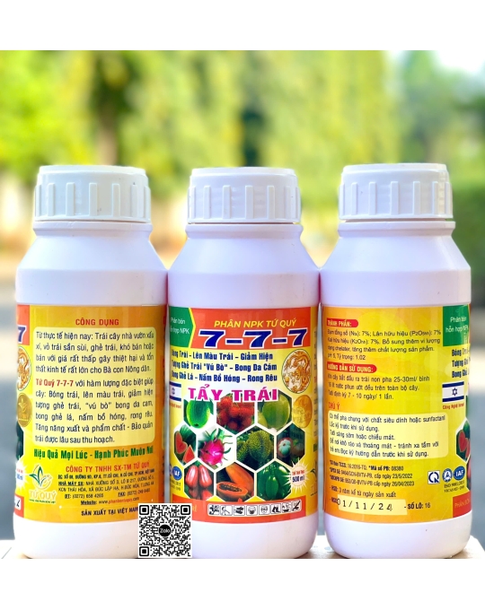 TQ - Tẩy Trái - 500ml (7-7-7) x 30 chai